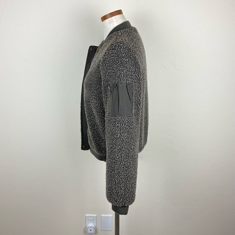 Urban Outfitters BDG Teddy Bomber Jacket - Olive Green - Picture 5 of 7